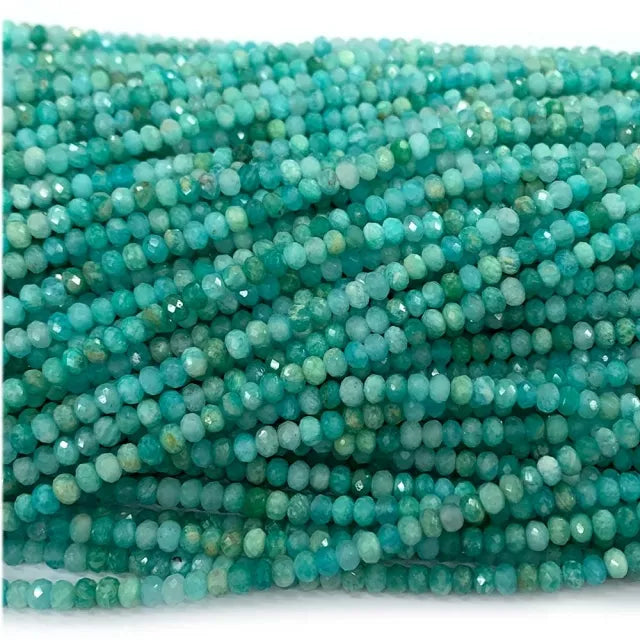 Amazonita Botao Facetado 3x4 mm - 1 Fio - 40 cm (Cópia)