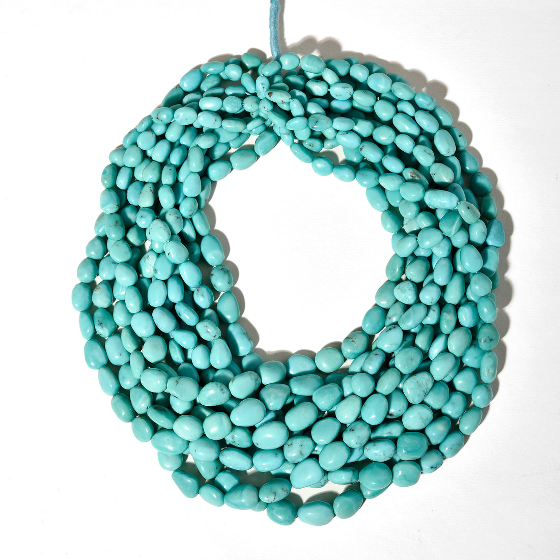 Turquesa Natural Azul Nugget 9x7 a 12x10 mm – Pedra Natural em Fio de 40 cm