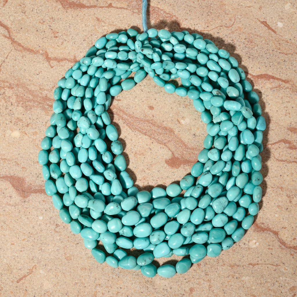 Fio de Turquesa Natural Azul Nugget 9x7–12x10 mm 40 cm | SACHI