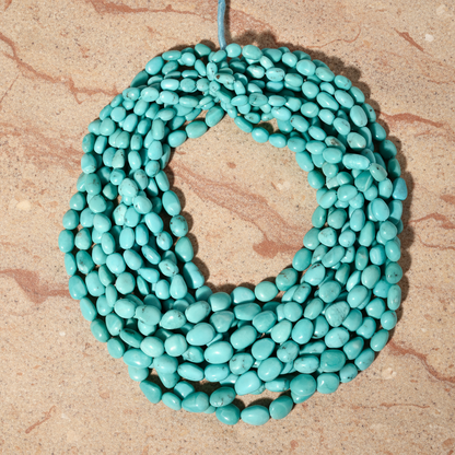Fio de Turquesa Natural Azul Nugget 9x7–12x10 mm 40 cm | SACHI