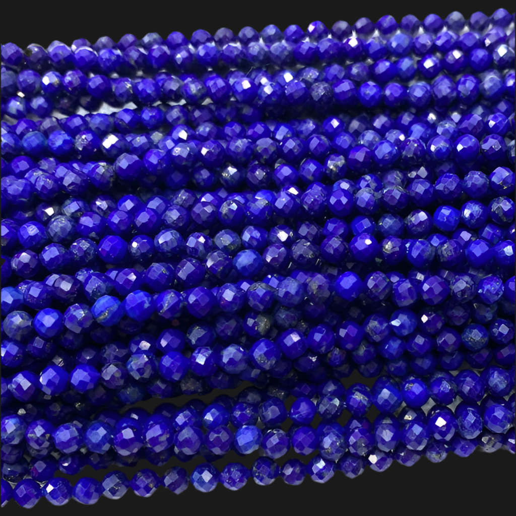 LAPIS LAZULI BOLA FACETADA 2-2.5 MM - 1 FIO - 40 CM