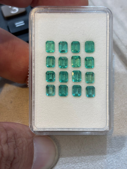 Lote 16 Esmeraldas Octogonais 5x4 mm Naturais – 5.99 cts para Joalheria