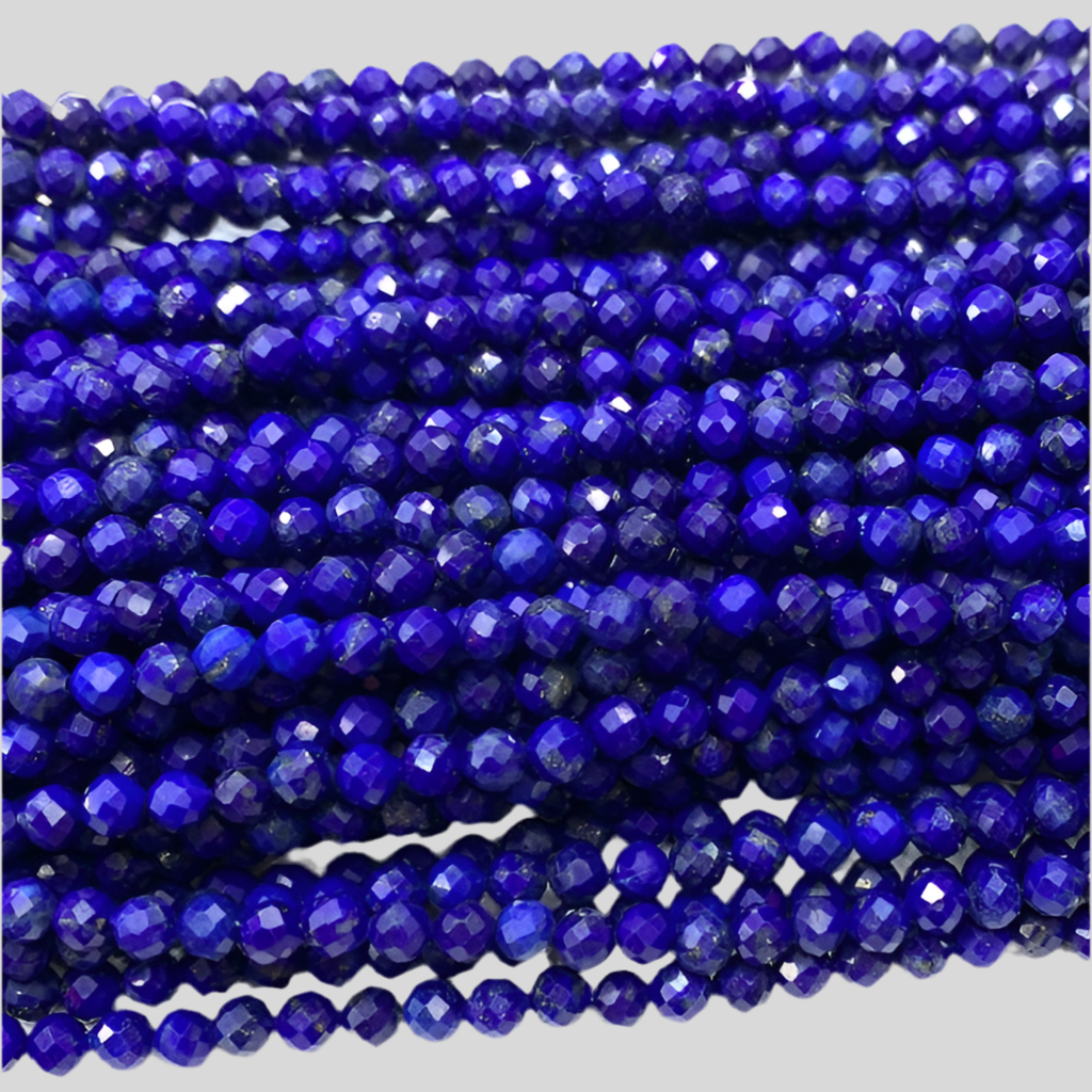 LAPIS LAZULI BOLA FACETADA 2-2.5 MM - 1 FIO - 40 CM