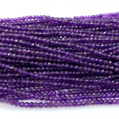 Ametista Botão Facetado 3x4 mm - 1 Fio - 40 cm