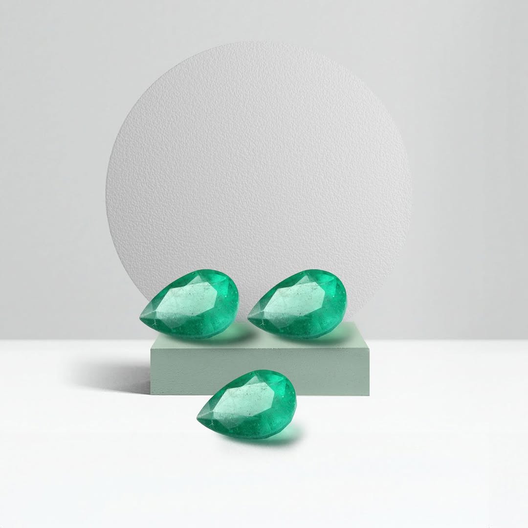 Esmeralda Gota Lapidada Calibrada Natural – Alta Qualidade para Joalheria