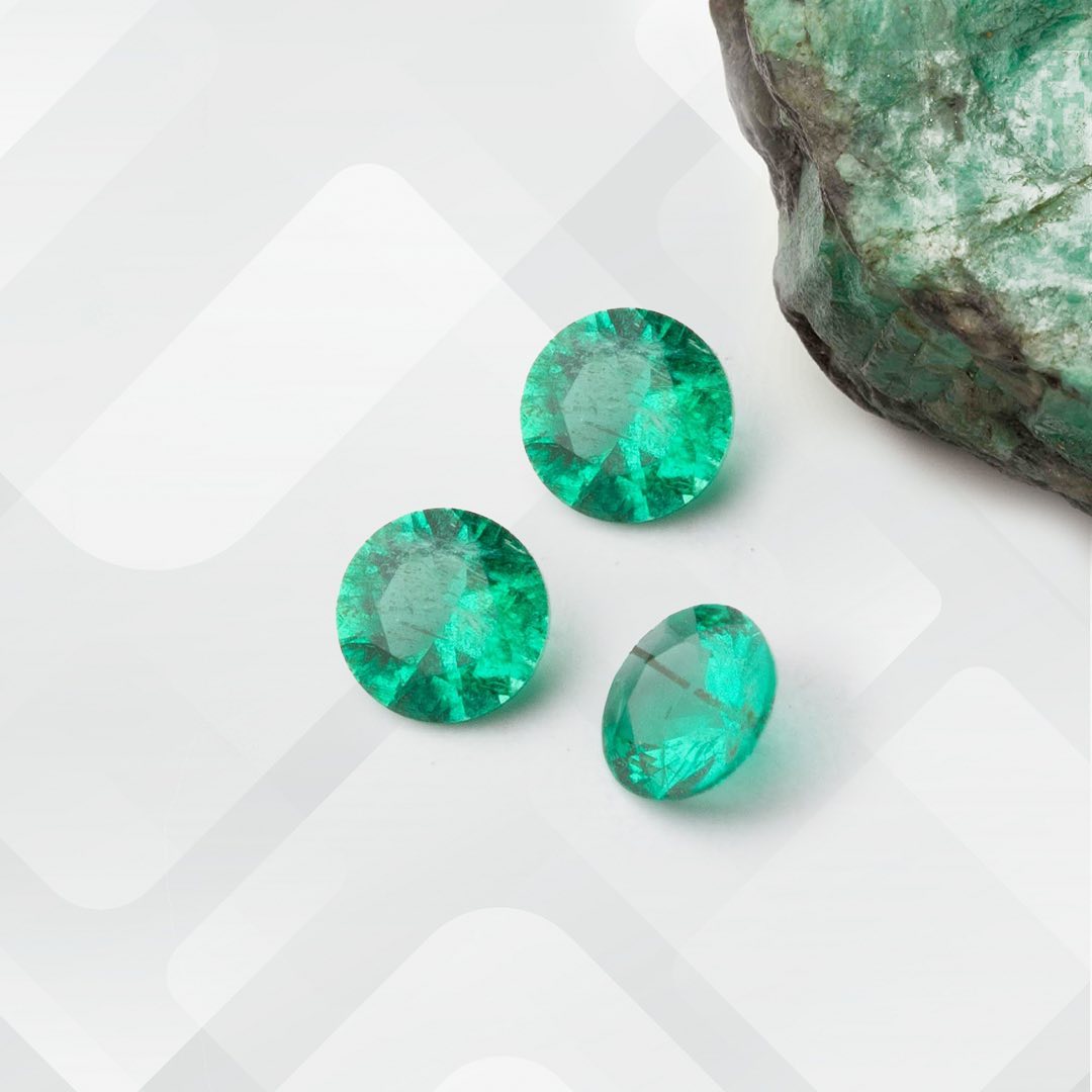 Esmeralda Redonda Diamond Cut Calibrada Natural 3mm – Alta Qualidade para Joalheria