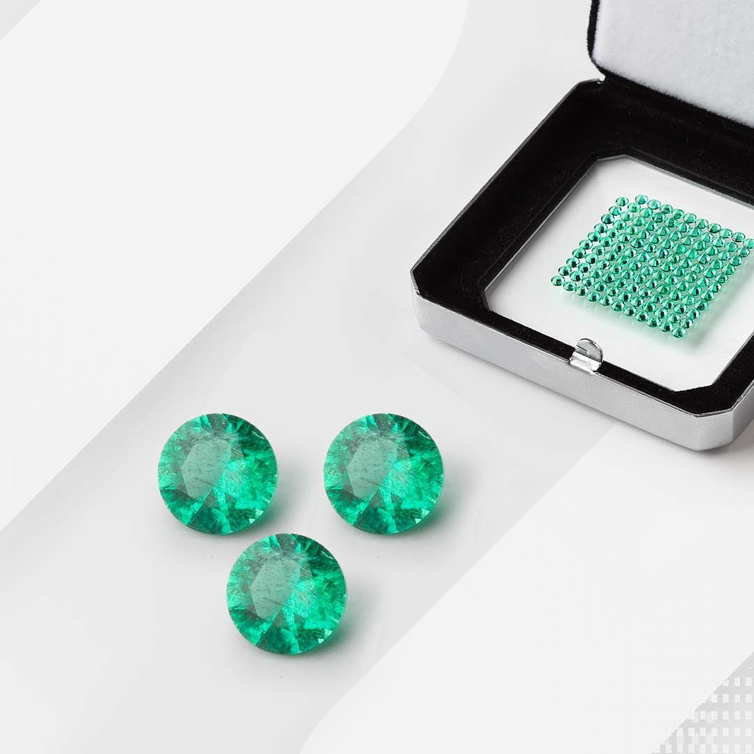 Esmeralda Redonda Diamond Cut Natural 2 a 3mm Calibrada – Alta Qualidade para Joalheria