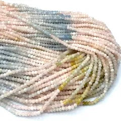 Morganita Botao Facetado 2x3 mm - 1 Fio - 40 cm