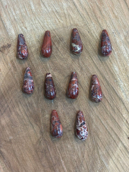 JASPE LISA 7X18 MM 1/2 FURO - 10PCS