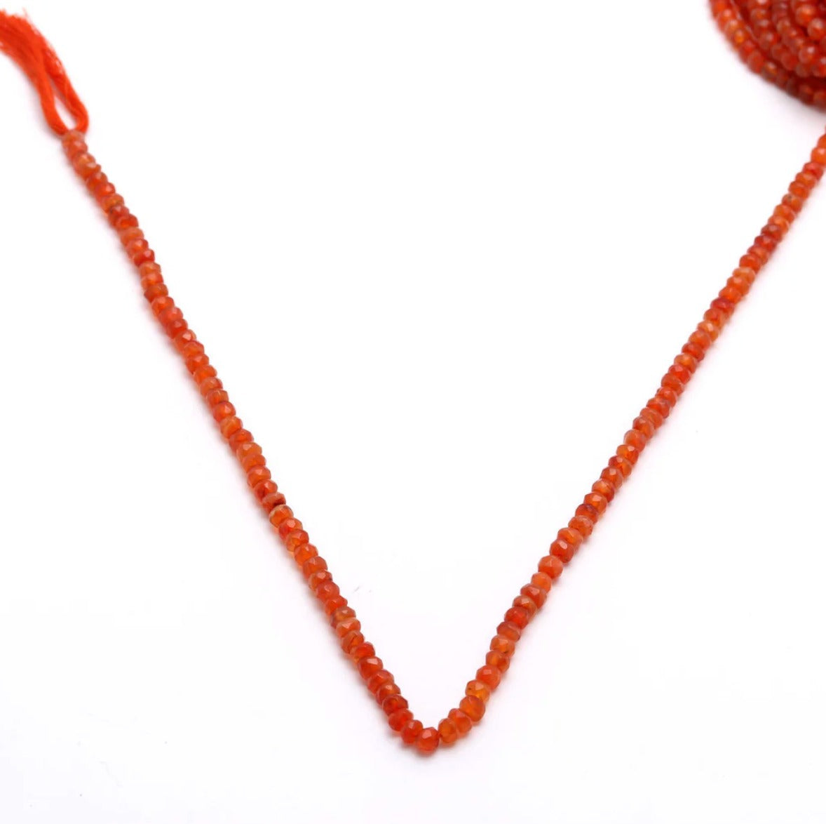 CORNALINA BOTÃO FACETADO 3MM- 30CM- 1FIO