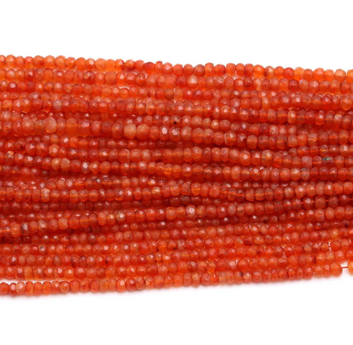 CORNALINA BOTÃO FACETADO 3MM- 30CM- 1FIO