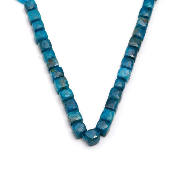 CRISOCOLLA CUBO FACETADO 8MM - 20CM- 1FIO