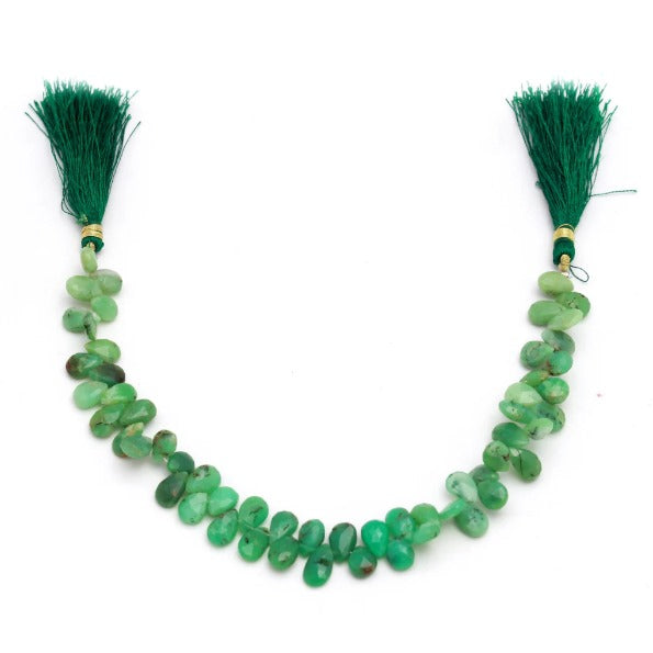 CRISOPRÁSIO GOTA FACETADA 7MM - 20CM- 1 FIO