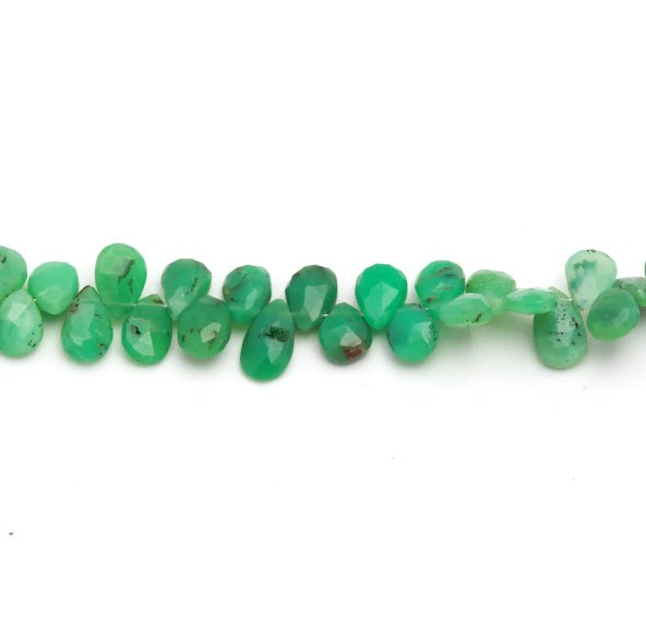 CRISOPRÁSIO GOTA FACETADA 7MM - 20CM- 1 FIO