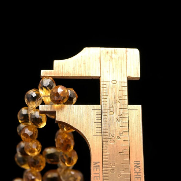CITRINO GOTA FACETADO 9MM - 20CM- 1FIO