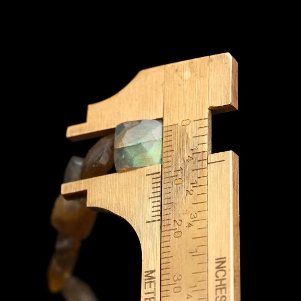 LABRADORITA QUADRADA FACETADA 6MM - 20CM - 1 FIO