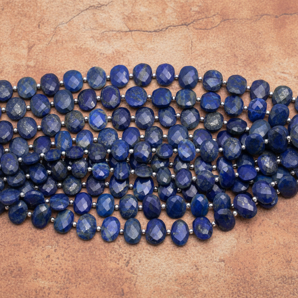 LAPIS LAZULI OVAL FACETADO 13MM - 20CM - 1 FIO