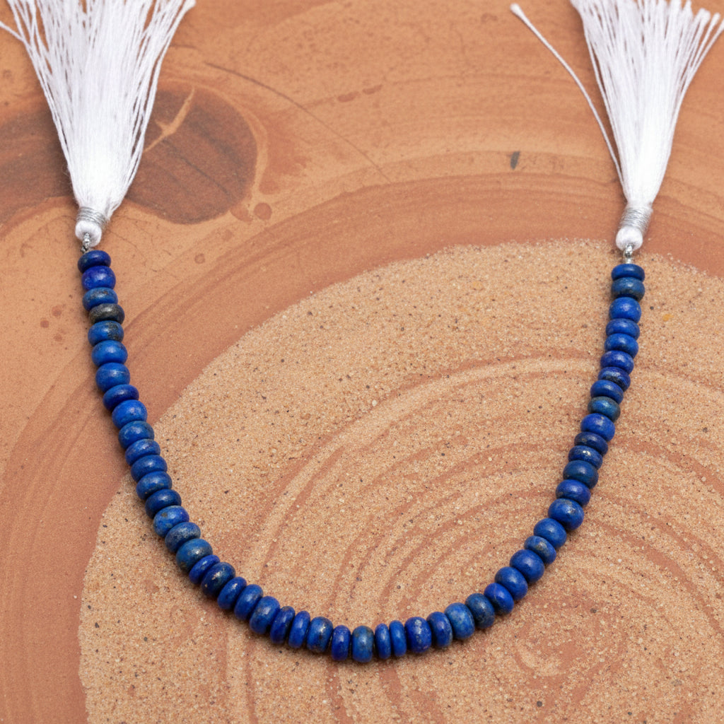 LAPIS LAZULI BOTÃO 5MM - 20CM - 1 FIO