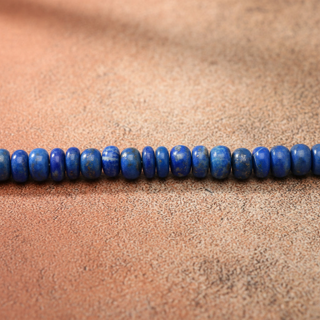 LAPIS LAZULI BOTÃO 5MM - 20CM - 1 FIO