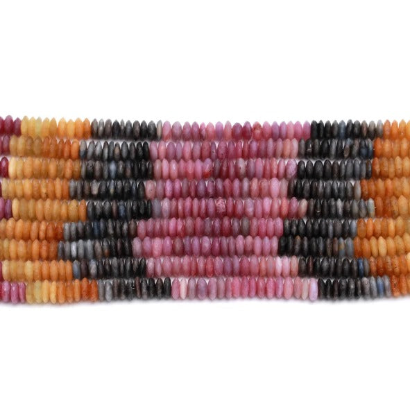 SAFIRA BOTÃO FACETADO MULTICOLOR 7MM- 30CM - 1 FIO