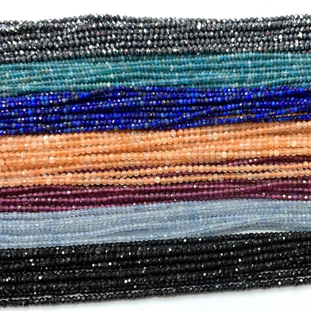 Fio de Pedra Natural Botão Facetado 3x4mm | 40cm para Joias