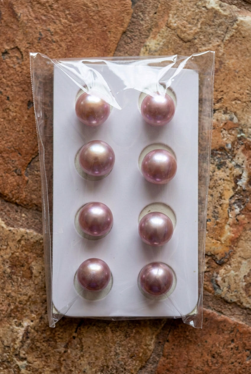 Pérola Edison AAA Lavanda Redonda 11-12 mm  - Par - 2 Peças