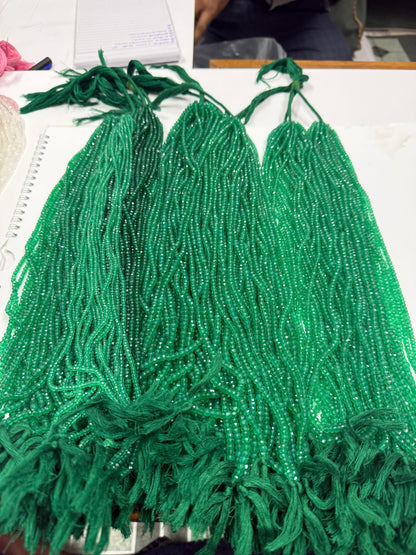 Onix Verde Botão Facetado 4-4.5 mm - 1 Fio 38 cm