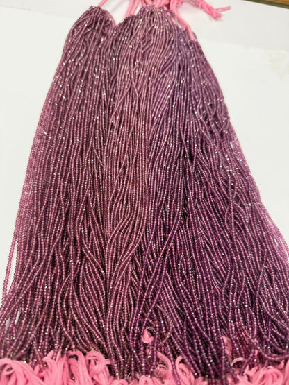 Rodolita Botão Facetado 3 mm - 1 Fio 38 cm