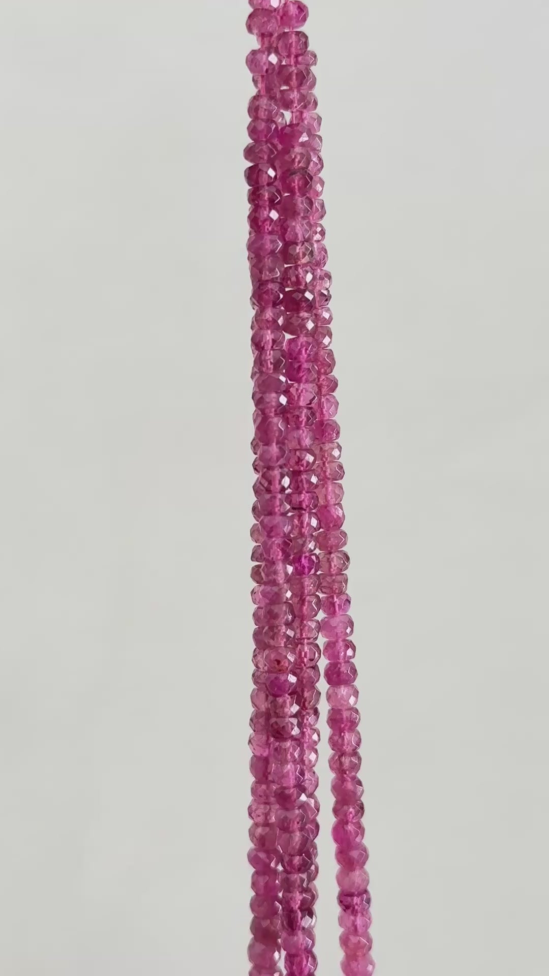 TURMALINA ROSA BOTÃO FACETADO 3.8–4 MM – 1 FIO – 40CM