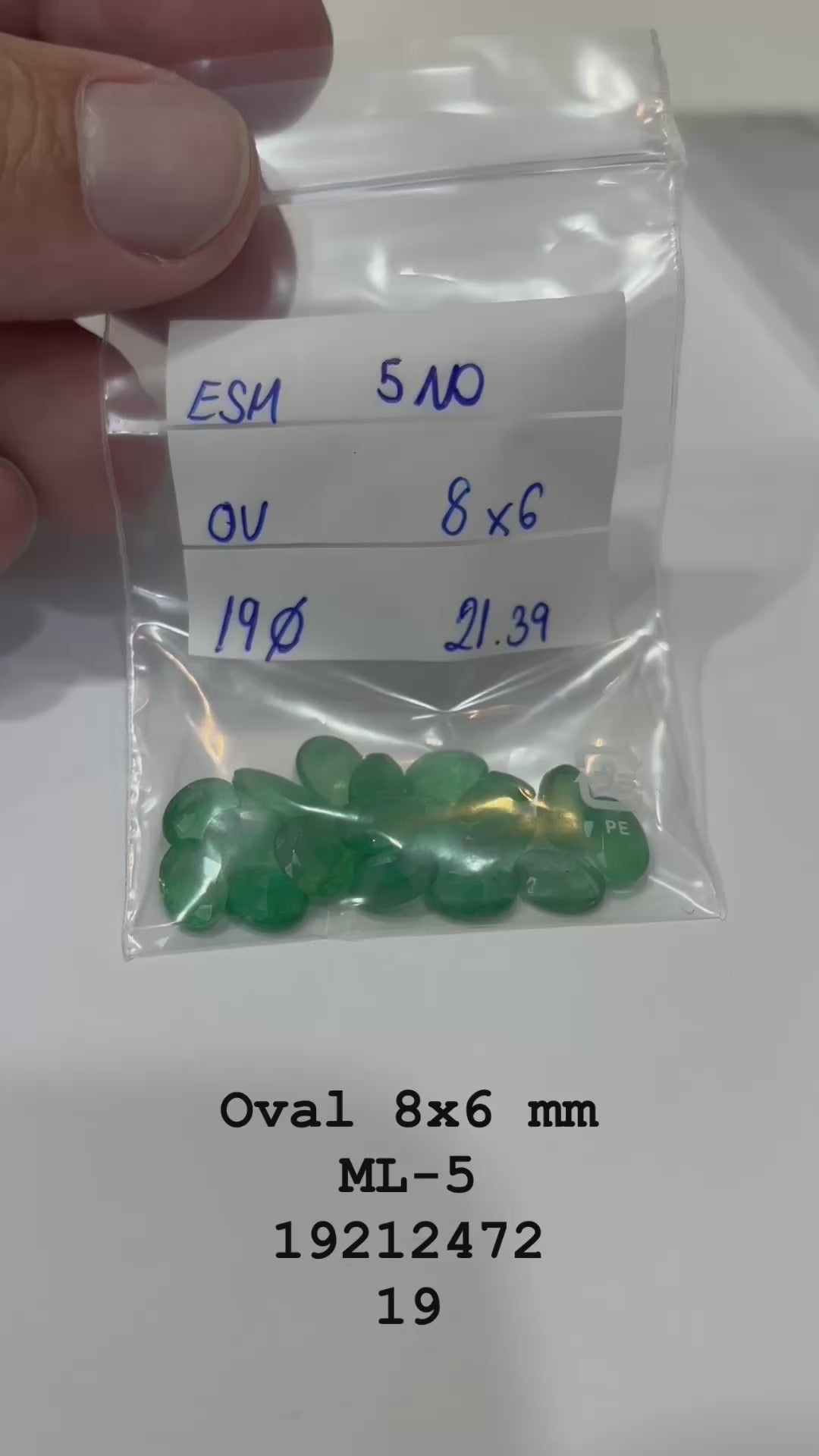 Esmeralda Oval 8x6 mm Ml-5 Lote 21.24 cts - 19 Pedras Calibradas – Alta Qualidade para Joalheria