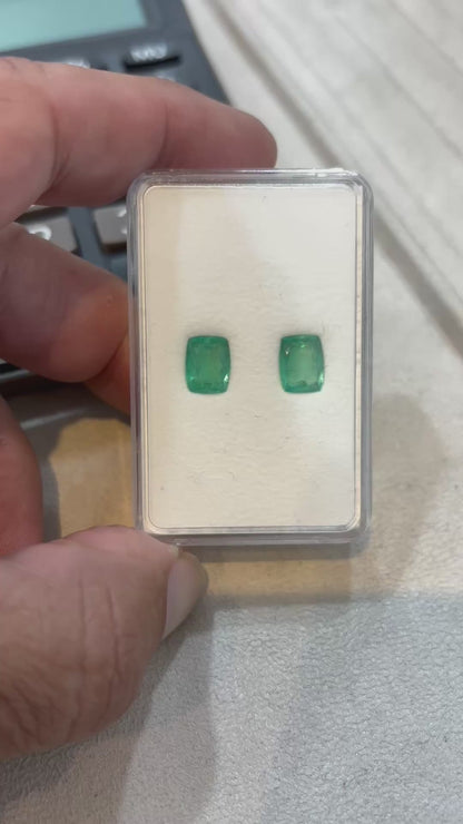 Par de Esmeralda Antique 9x7 mm Natural – 2.92 cts para Joalheria