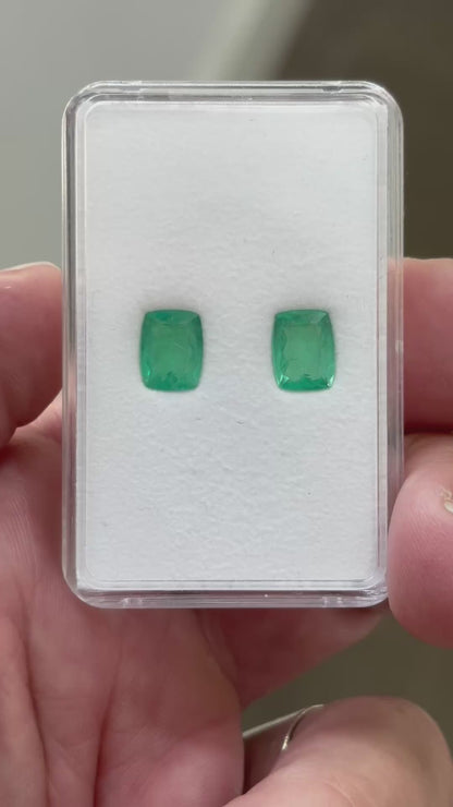 Par de Esmeralda Antique 9x7 mm Natural – 2.92 cts para Joalheria