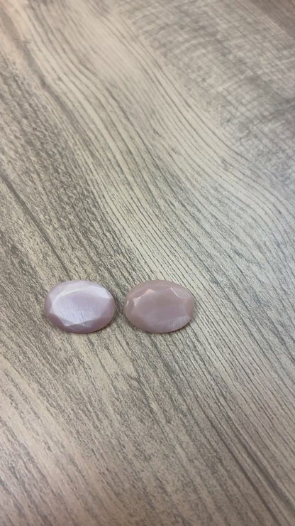 MADREPÉROLA OVAL FACETADA - 15x20mm - LOTE 2 PEÇAS