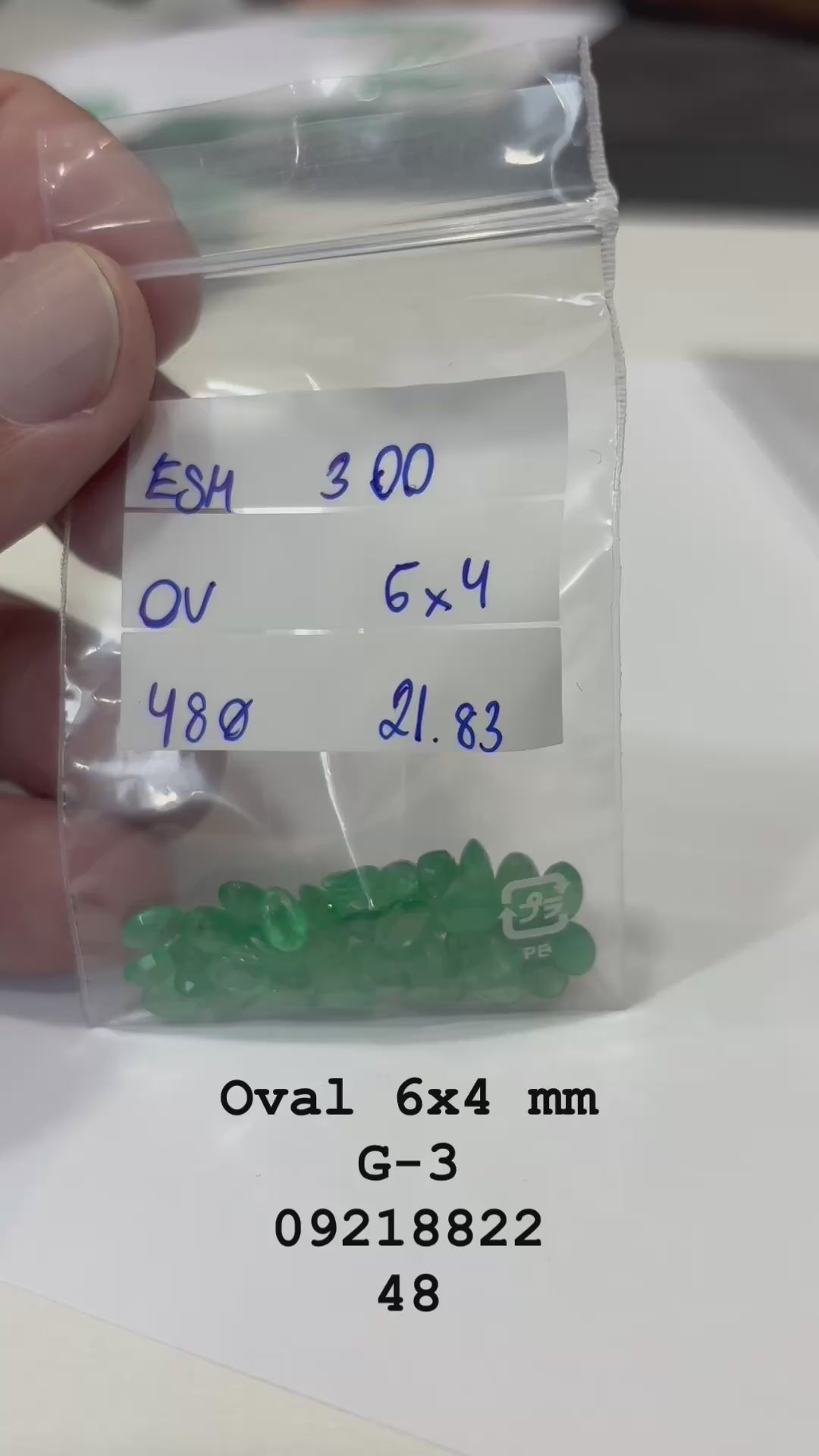 Esmeralda Oval 6x4 mm G-3 300 -Lote 21.83 cts - 48 Pedras Calibradas – Alta Qualidade para Joalheria
