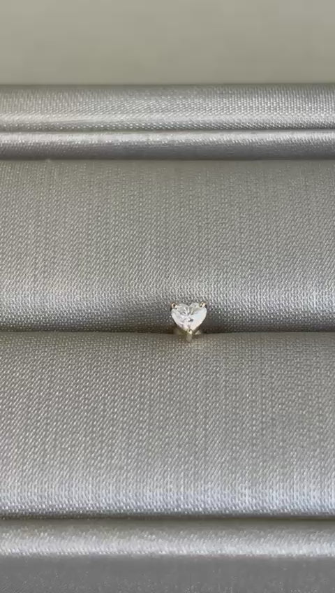 Brinco Piercing Unico Trillion Diamante Ouro 14K