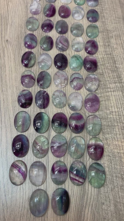 FLUORITA OVAL 18x25 MM LOTE COM 57 PEÇAS