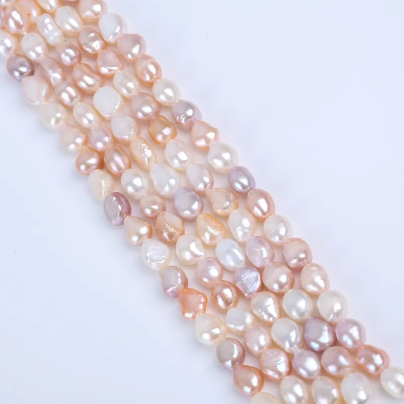 Fio de Pérolas Barrocas Naturais Multicolor 8–9mm – 18cm