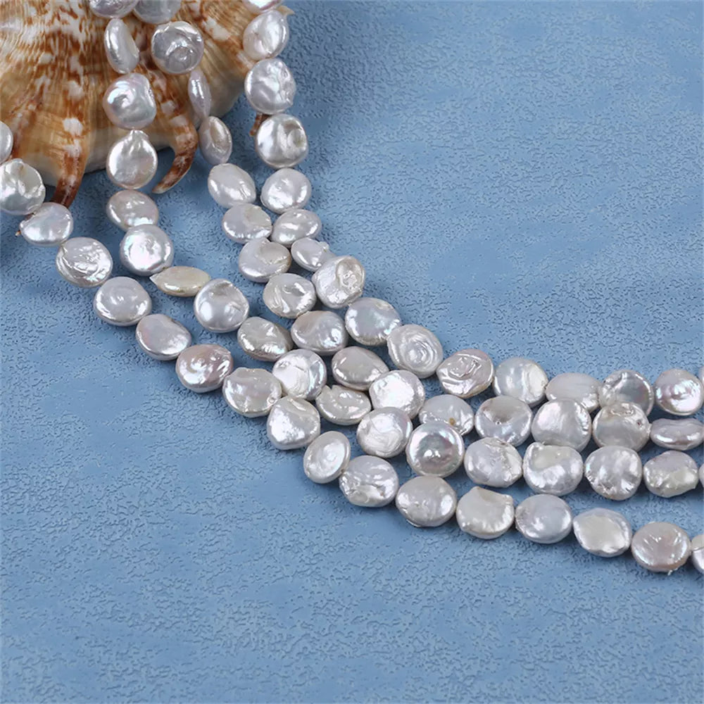 Perola Moeda 11-12mm - 1 fio - 38 cm