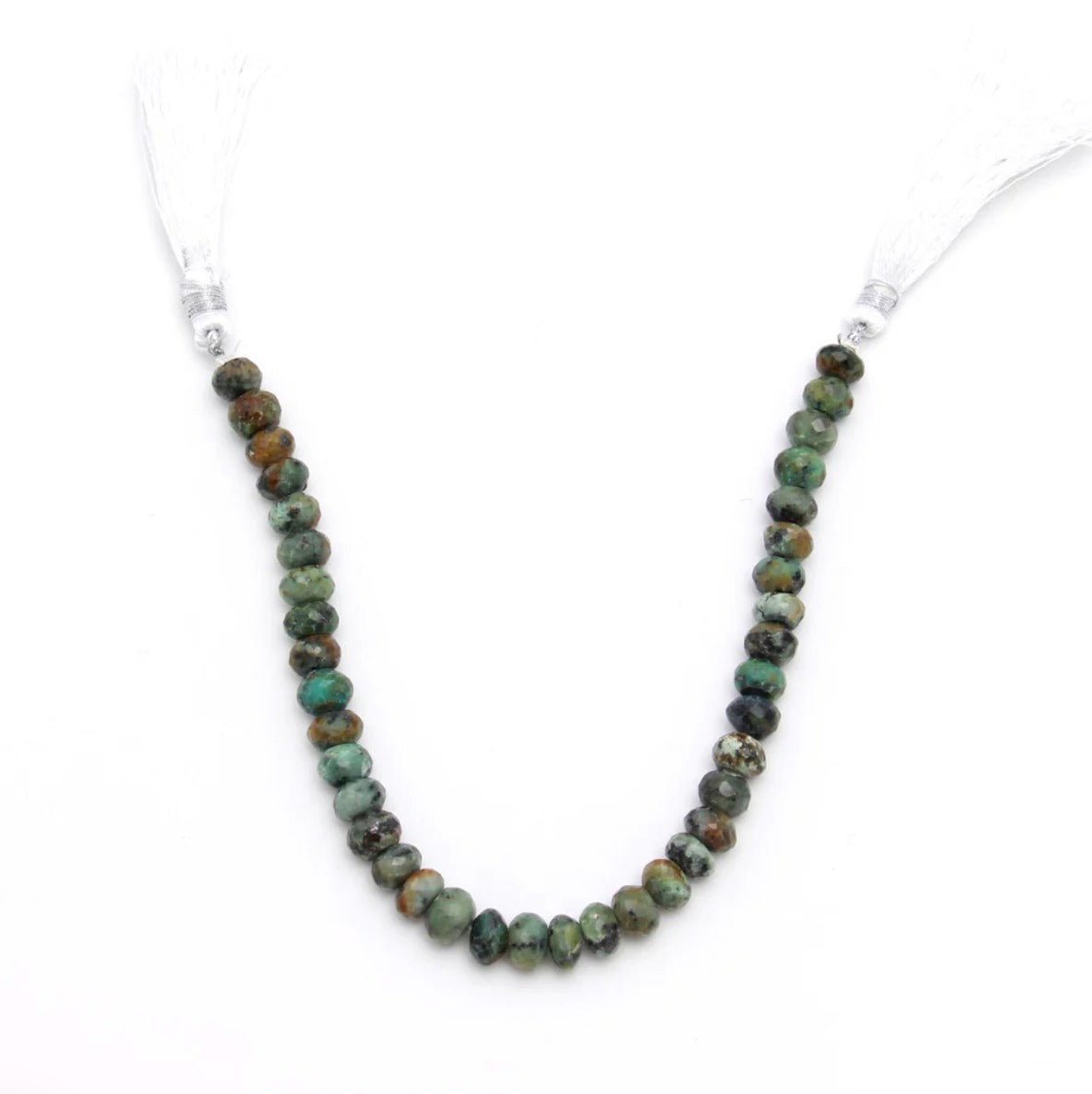 TURQUESA AFRICANA NATURAL BOTÃO FACETADO 6.5MM- 20CM- 1FIO
