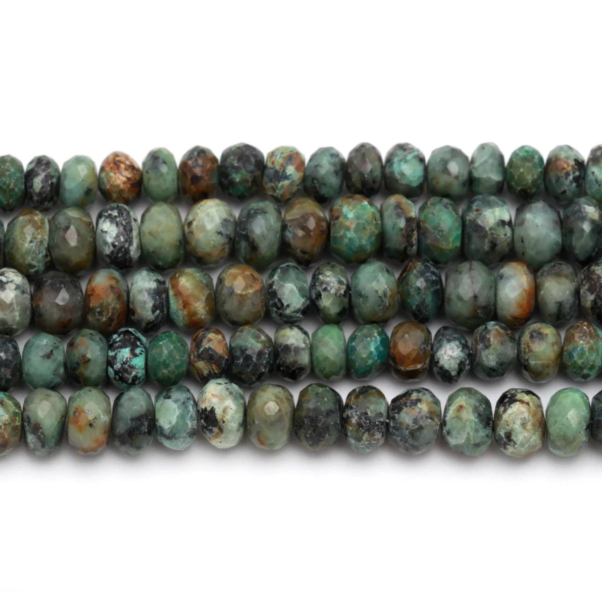 TURQUESA AFRICANA NATURAL BOTÃO FACETADO 6.5MM- 20CM- 1FIO