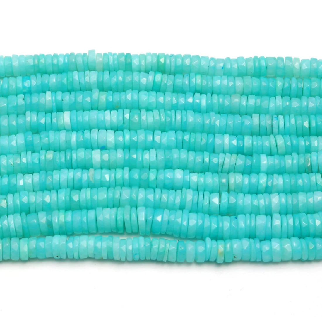 AMAZONITA HEISHI FACETADA 5MM- 20CM -1FIO